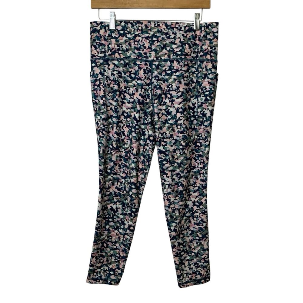 Athleta Salutation Stash Pocket II Printed 7/8 Tight Leggings Women L Yoga